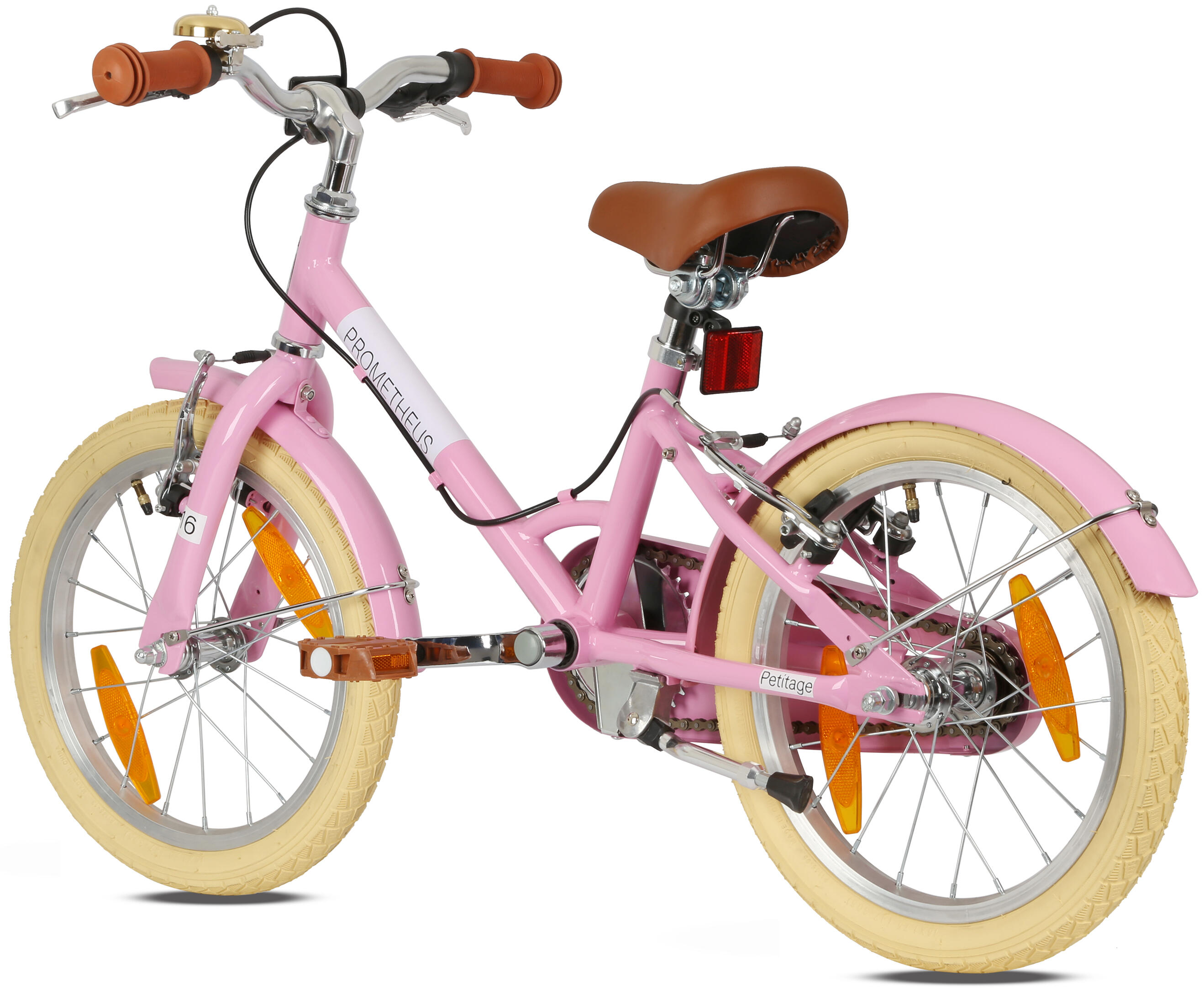 Kinderfahrrad 16 Zoll ab 5 Jahre – Retro/Vintage Look - V-Bremse & Ständer 4/8