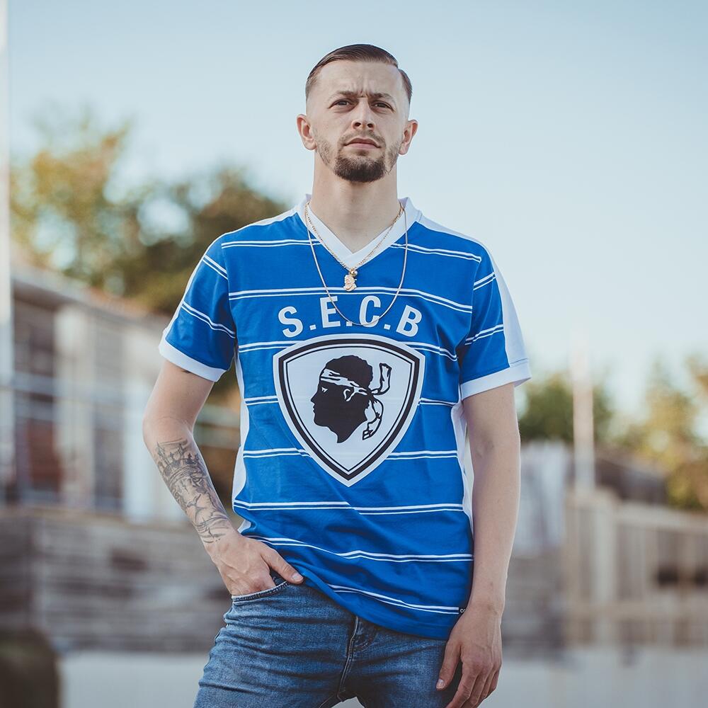 SC Bastia Home Maillot de foot 1986 - 1987. Sponsored by Citroën