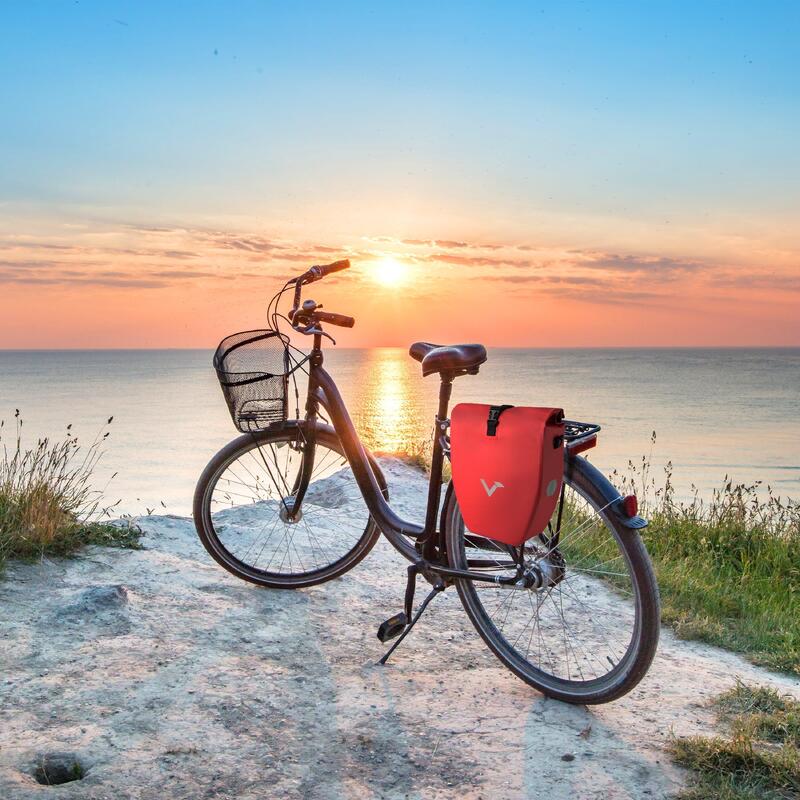 Sacoche vélo porte-bagages étanche réfléchissante 20 L - ValkBasic