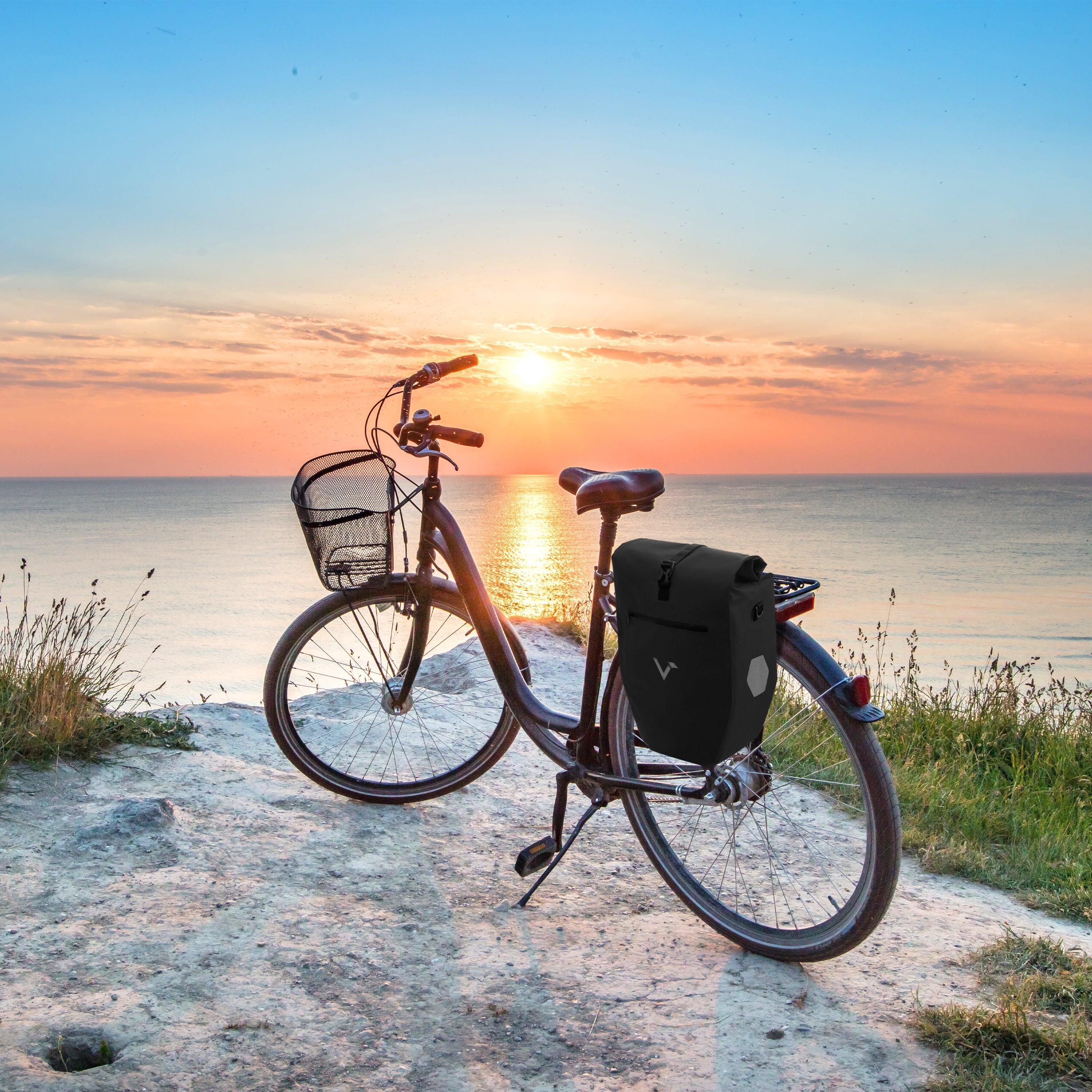 Fahrradtasche Wasserdichte Gepäckträgertasche reflektierend & sicher 20L - Basic 5/7