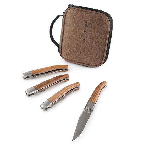GSI Outdoors RAKAU Folding Knife Set – Set coltelli pieghevoli – Legno