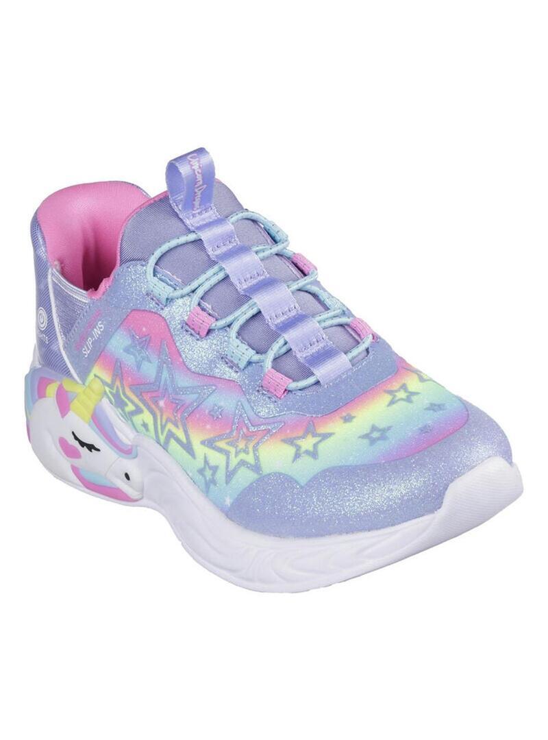 Skechers Unicorn Slip Multicolor Girl's Sneakers. 3/7