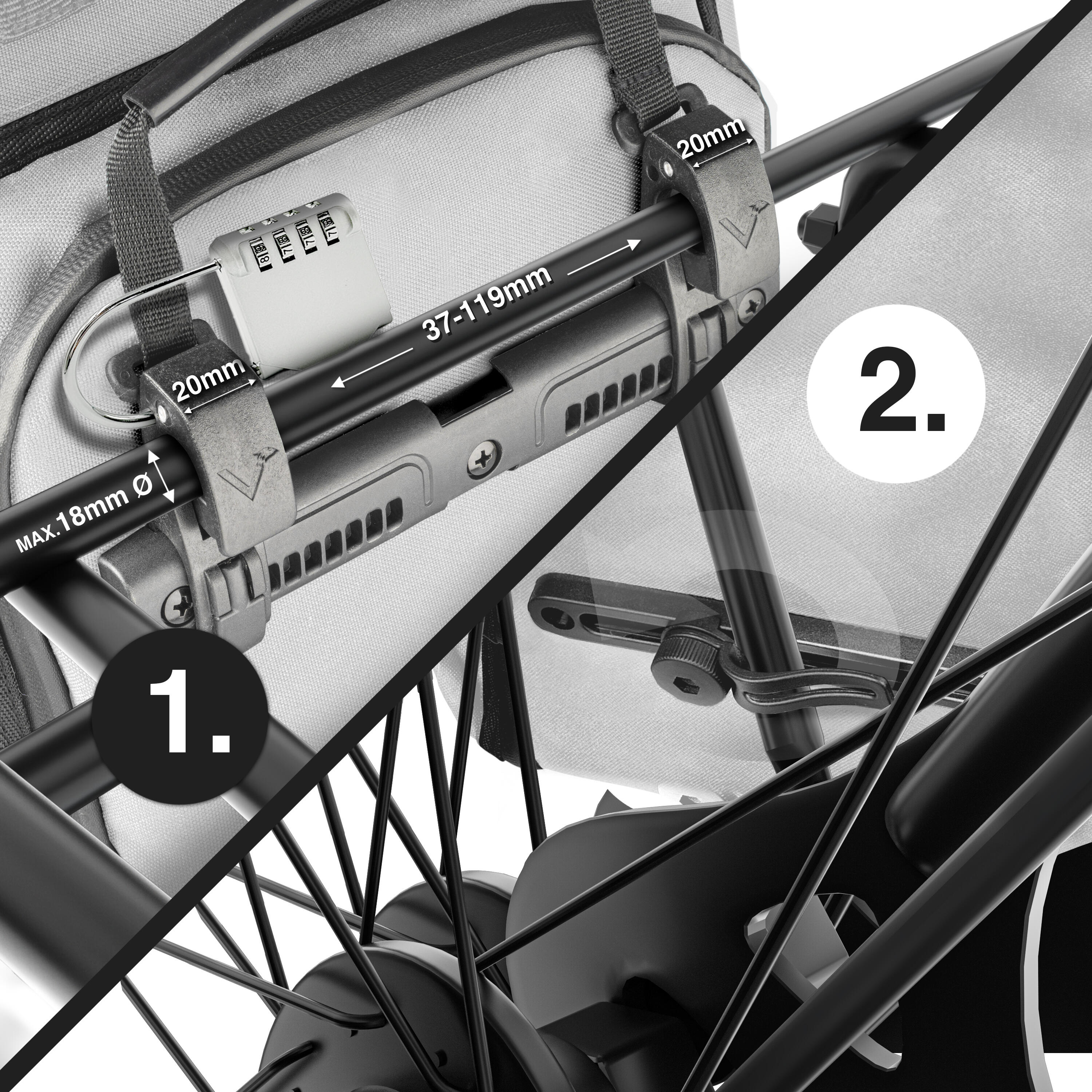 Sacoche velo porte bagages bikepacking, velo sac a dos etanche 23L 5/7