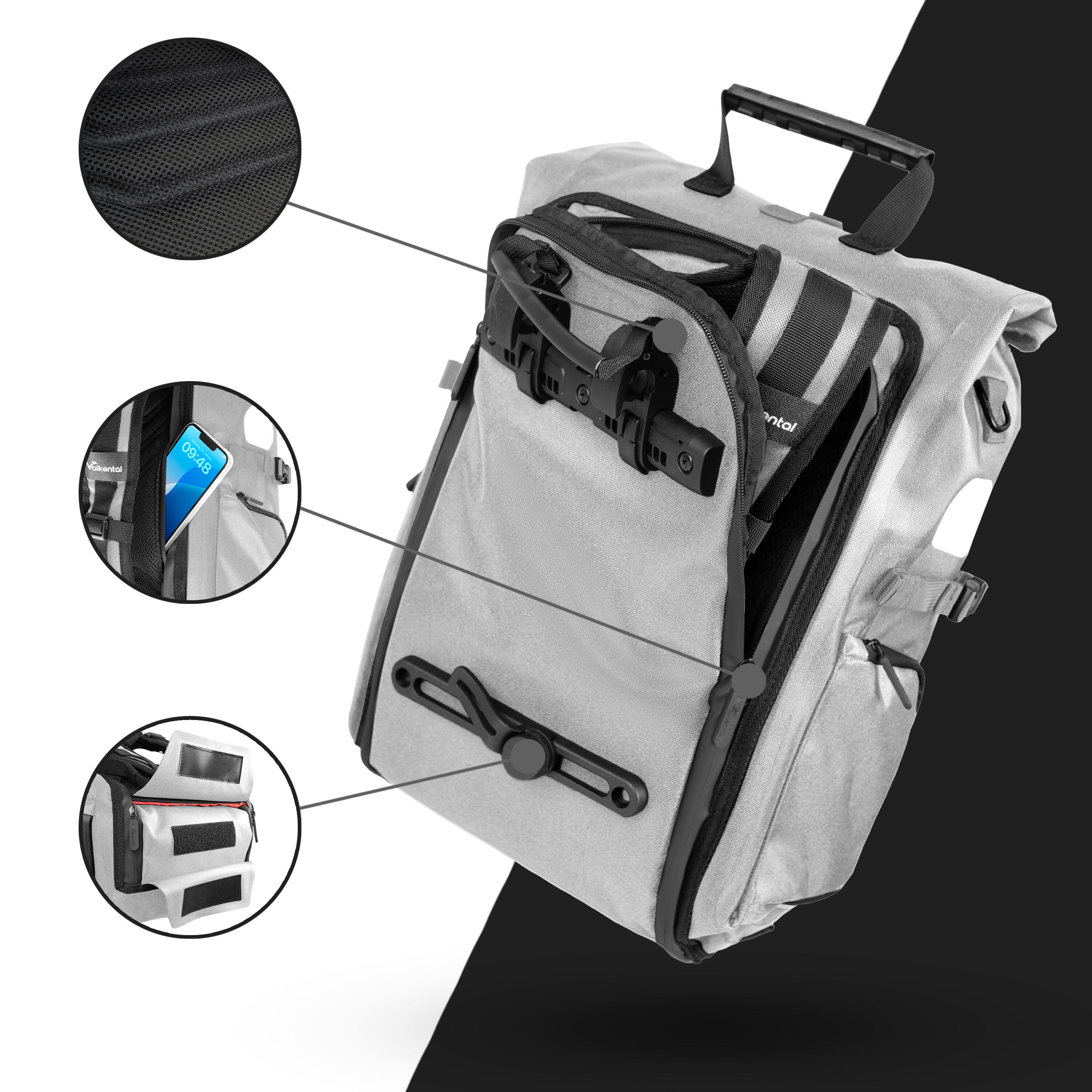 Sacoche velo porte bagages bikepacking, velo sac a dos etanche 23L 4/7