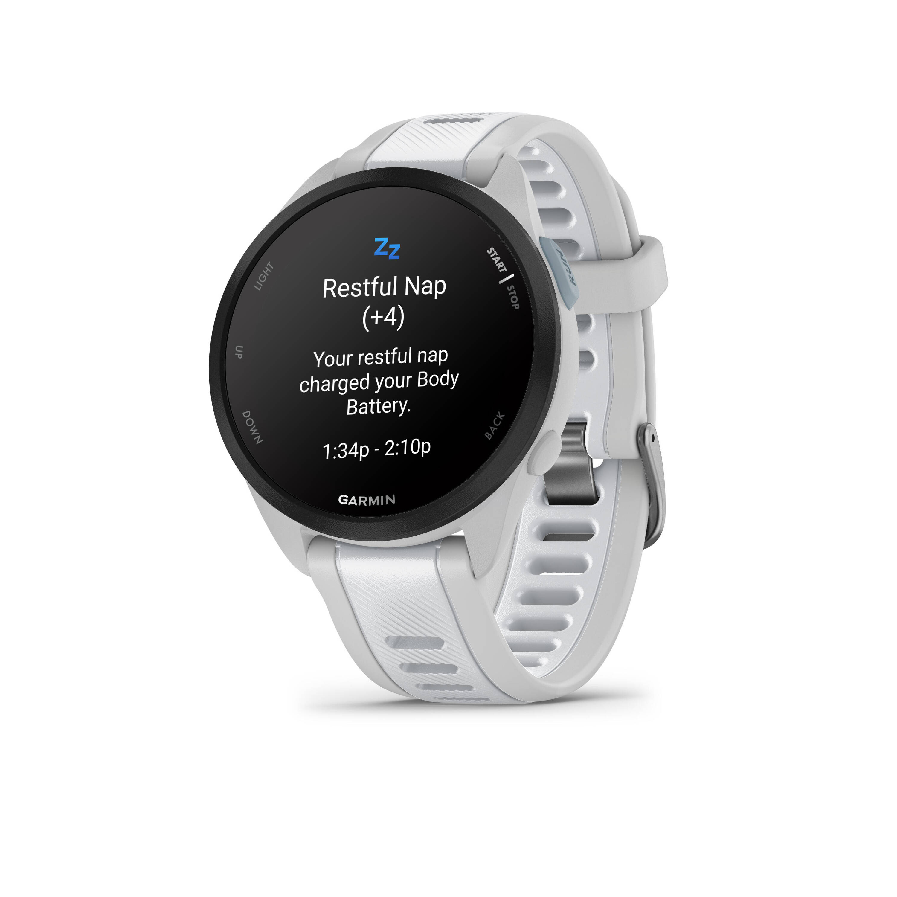 Garmin Forerunner 165, Running Smartwatch, Colorful AMOLED Display,Whitestone -  2