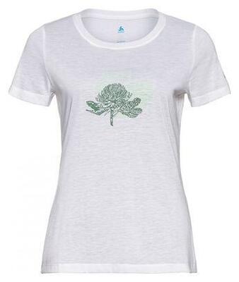 Maglia a manica corta Odlo Halden Print Donna Bianco