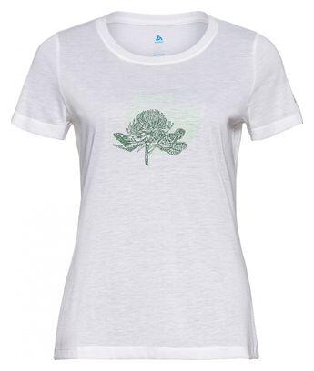 Maglia a manica corta Odlo Halden Print Donna Bianco