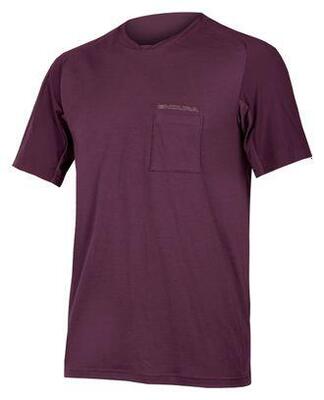 Endura gv500 foyle technisch t-shirt aubergine paars