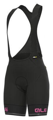 ALÉ CYCLING Calções babete femininos Alé Sella Plus preto/rosa fluo