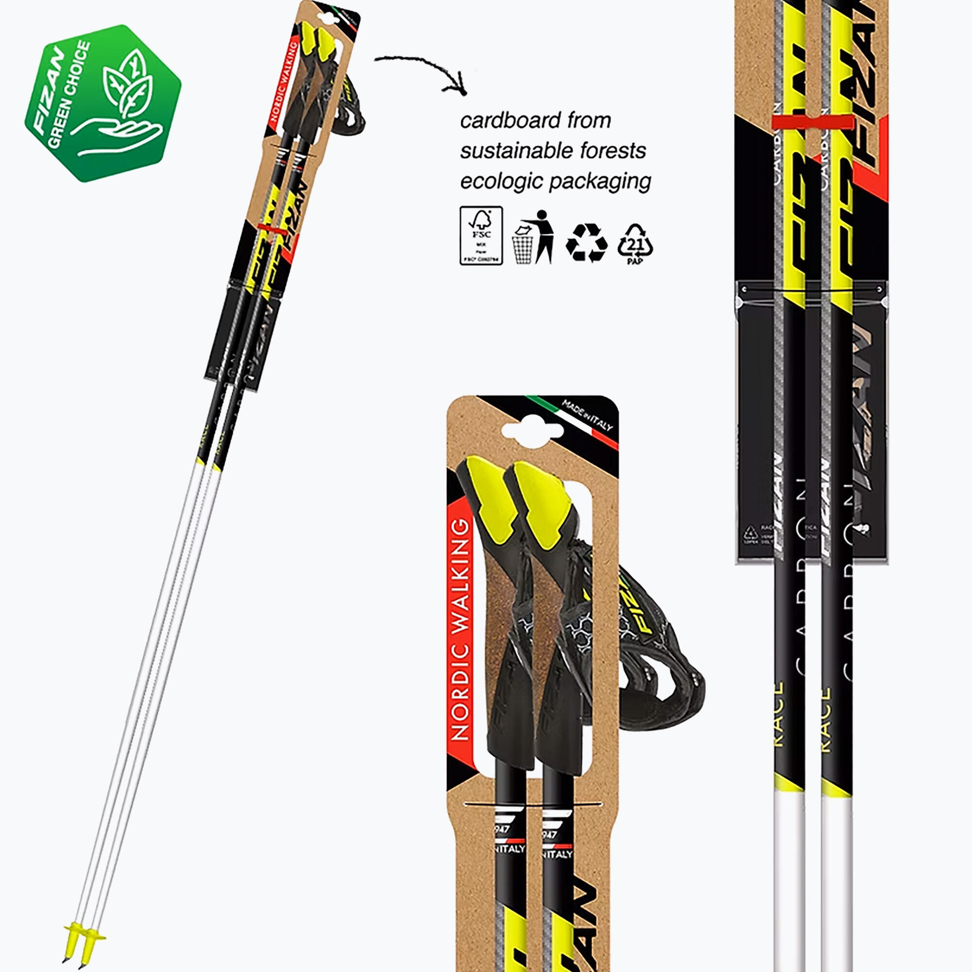 Bastões de nordic walking Fizan Carbon Race 3/5