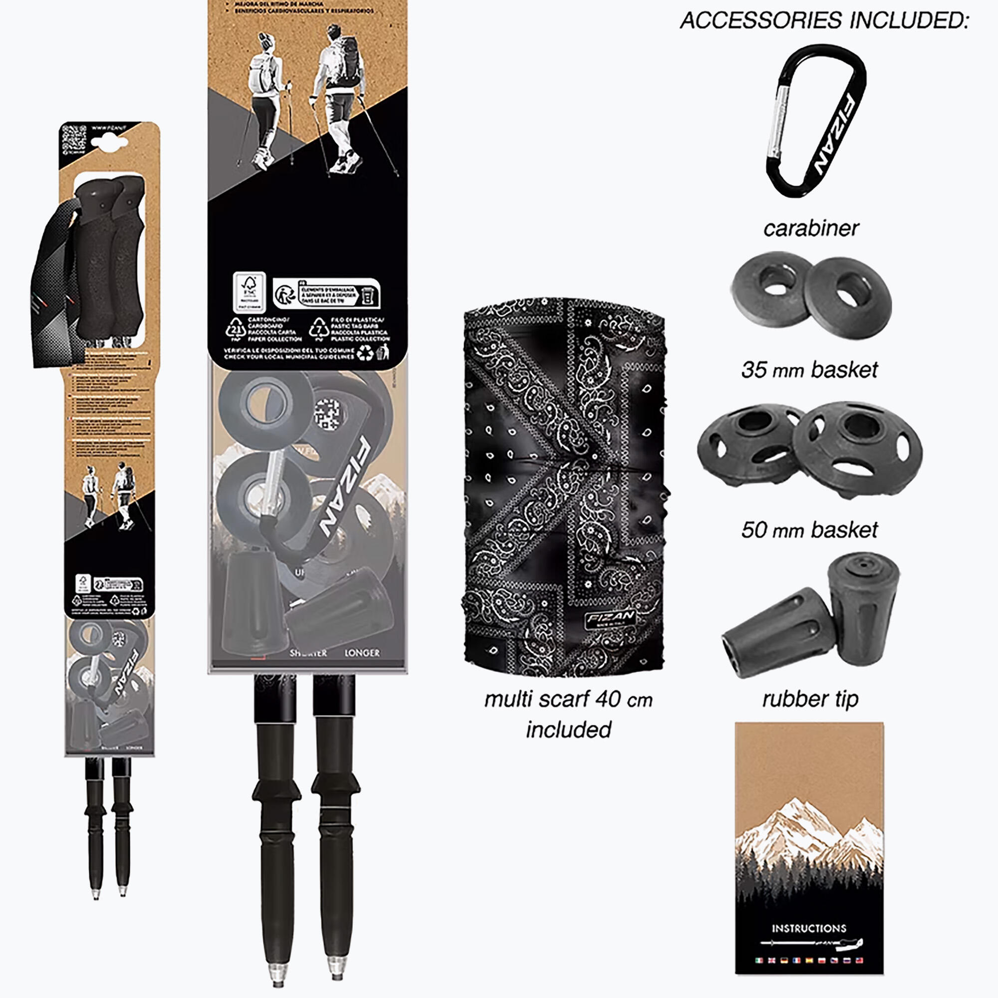 Bastões de Trekking Fizan Compact MS 4/5