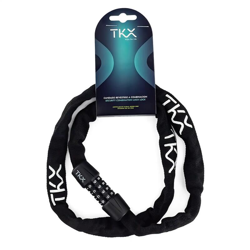 Cadeado de bicicleta com combinação revestida TKX 3,5x900mm