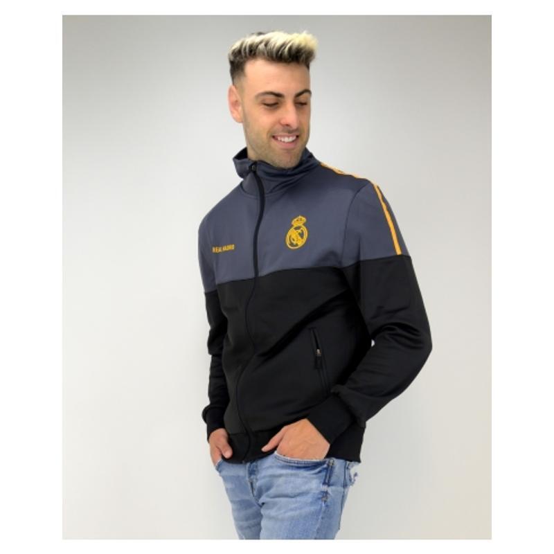 Cardigan Real Madrid premium negru și auriu - 2XL