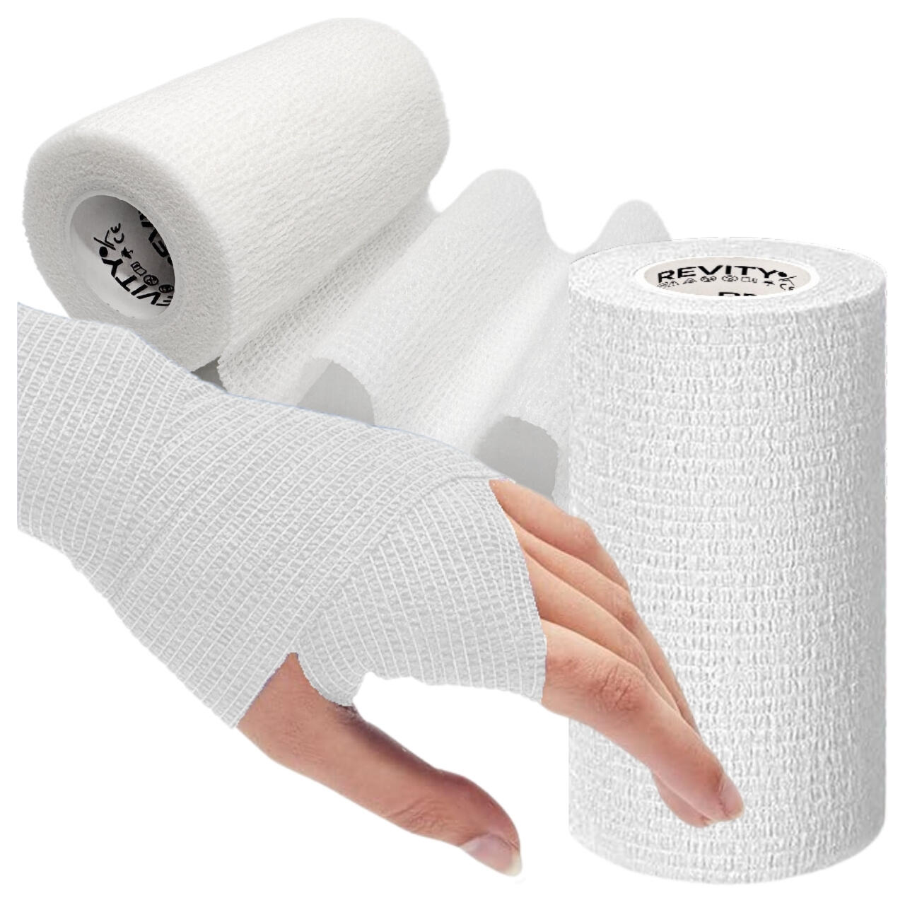 Bandaż kohezyjny samoprzylepny 10cm x 4.5m elastyczny opatrunek 1 szt. biały