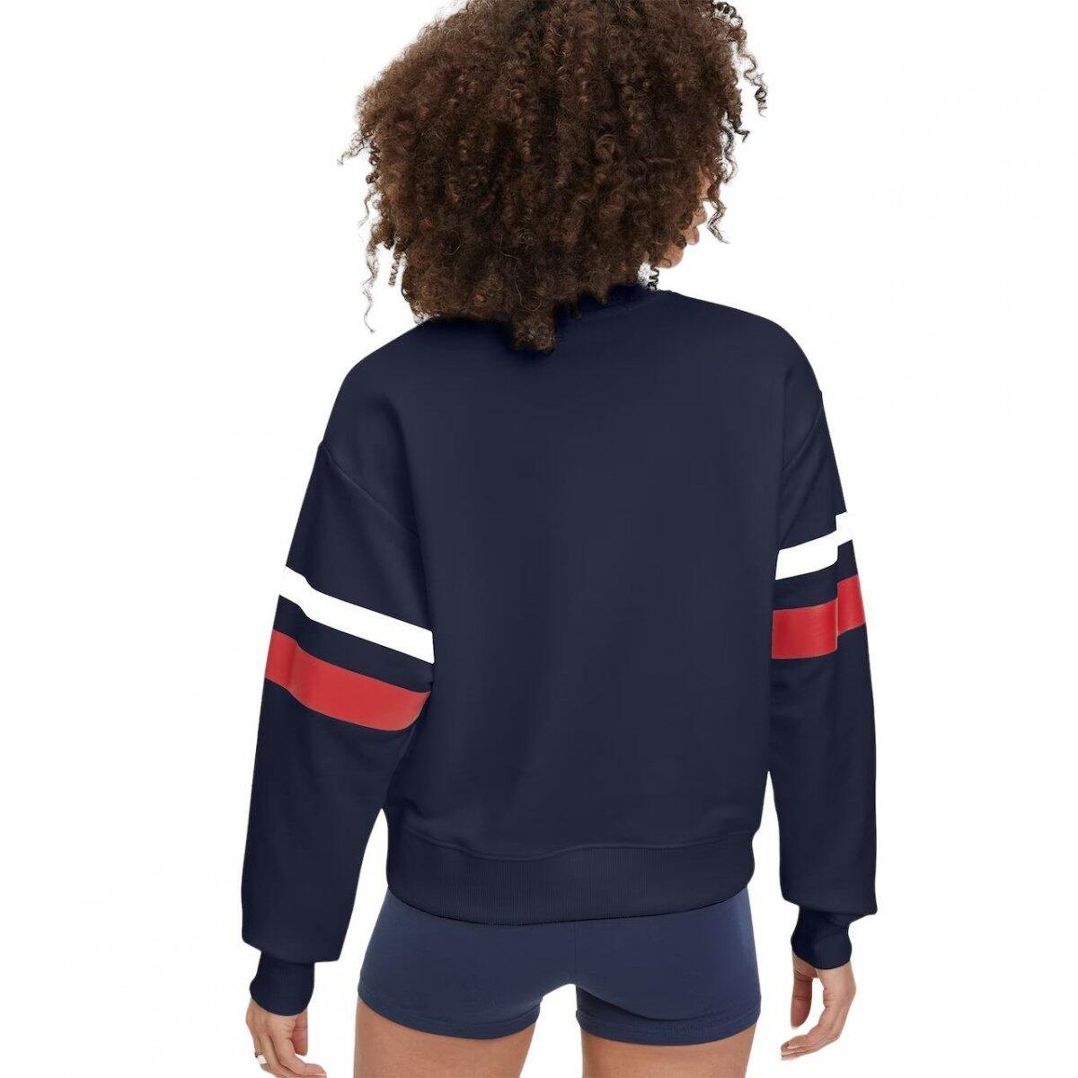 Bluza damska turystyczna Fila Latur Graphic Crew Sweat granatowa 3/5