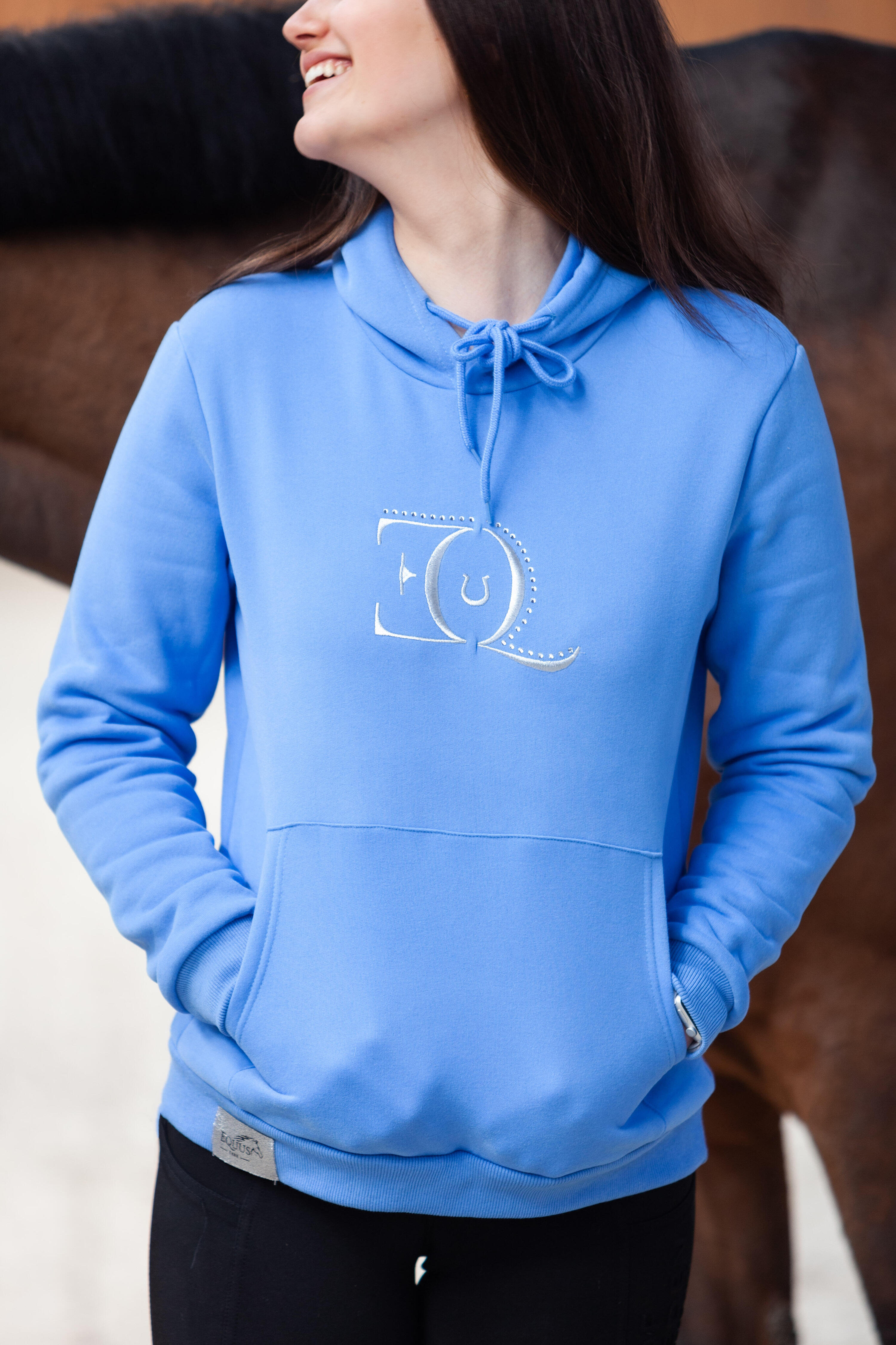Felpa da equitazione Dream blu Equus 3/4