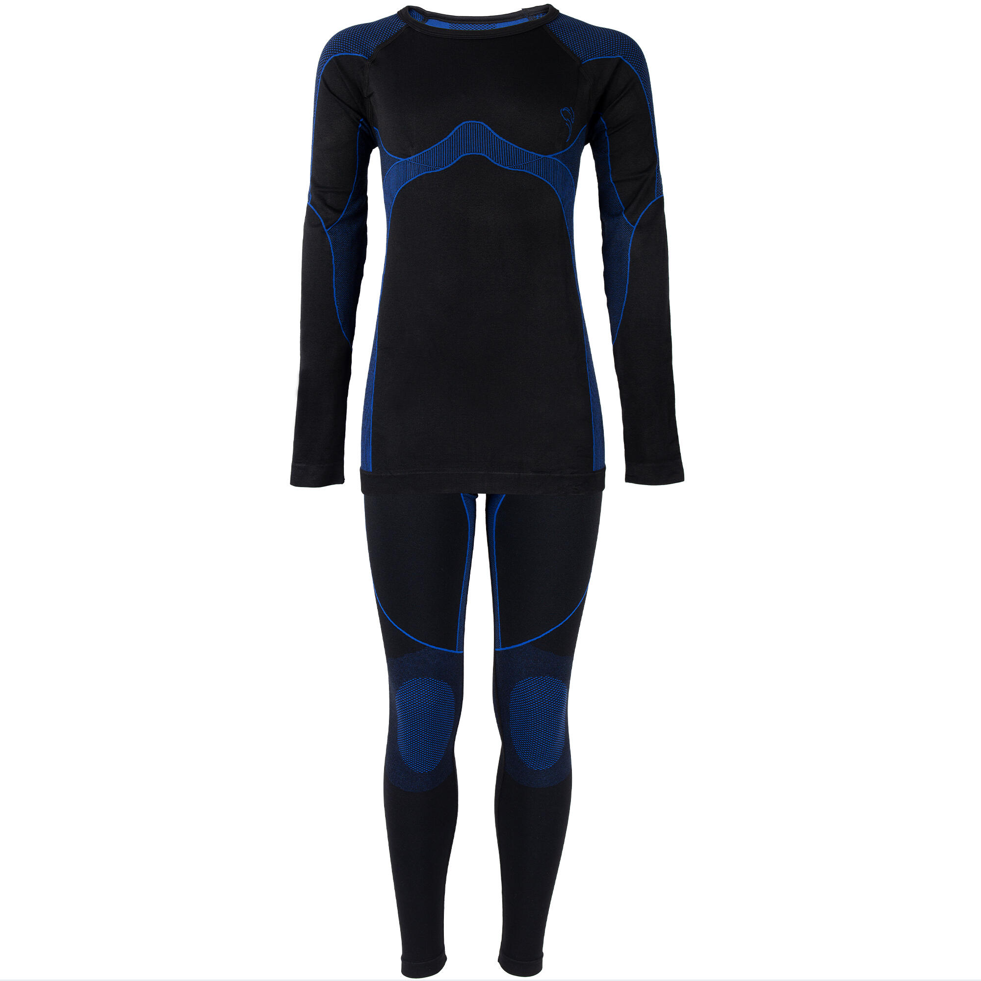 Conjunto roupa interior térmica para criança | colete e calças | preto/azul