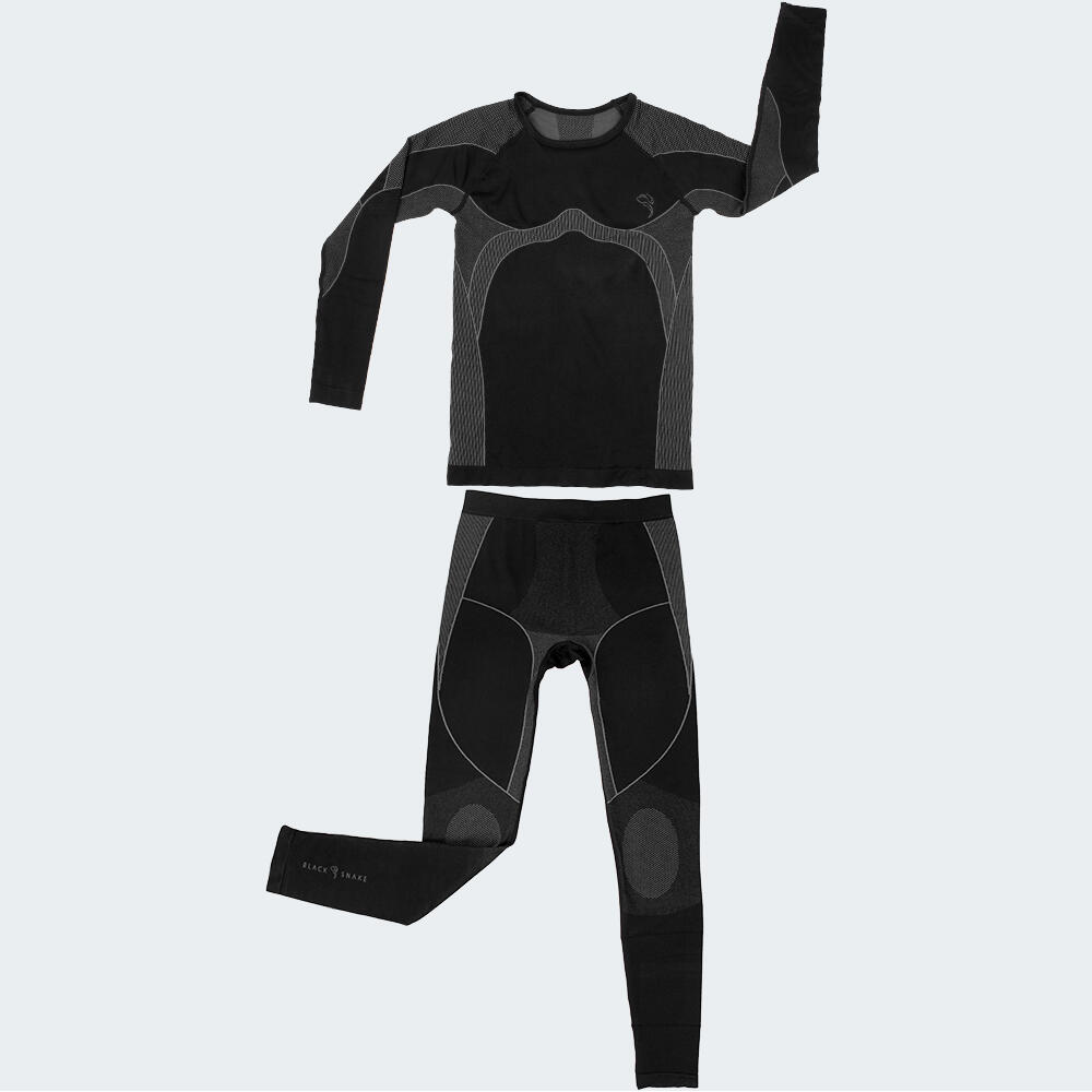 Set de sous-vêtements thermiques sans couture | Enfants | Noir/Gris 7/7