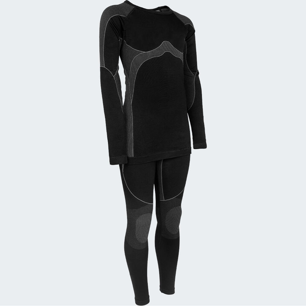 Set de sous-vêtements thermiques sans couture | Enfants | Noir/Gris 6/7