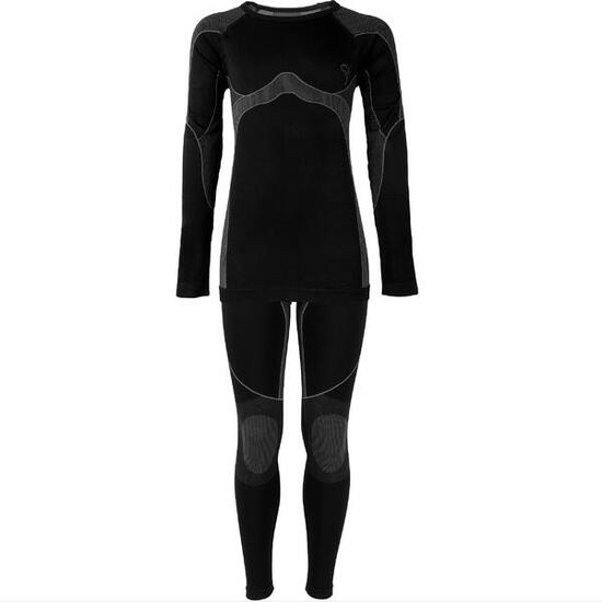 Set di biancheria intima termica senza cuciture | Ragazzi | Nero/Grigio