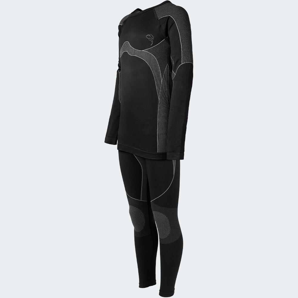 Set de sous-vêtements thermiques sans couture | Enfants | Noir/Gris 5/7