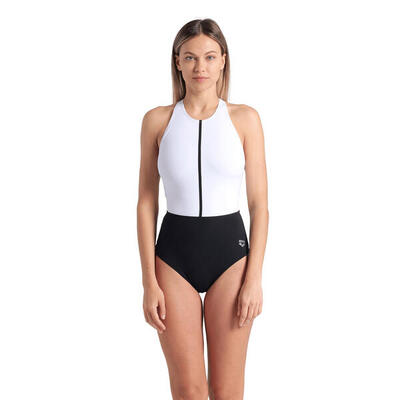 Arena Badeanzug Silvia Cross Back C Cup Schwarz-Weiß-Schwarz