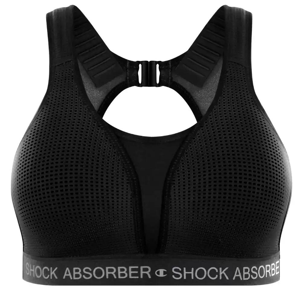 Shock Absorber Padded Run Bra - Black Silver