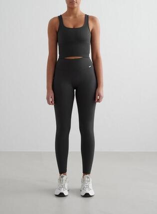 Femme Leggings Petite Côtelé Sans Couture Bleu Marine