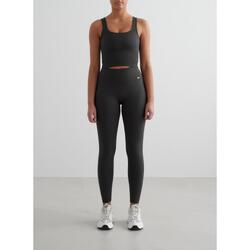 Mujer Yoga Leggings Petite Acanalado Sin Costura Gris Oscuro