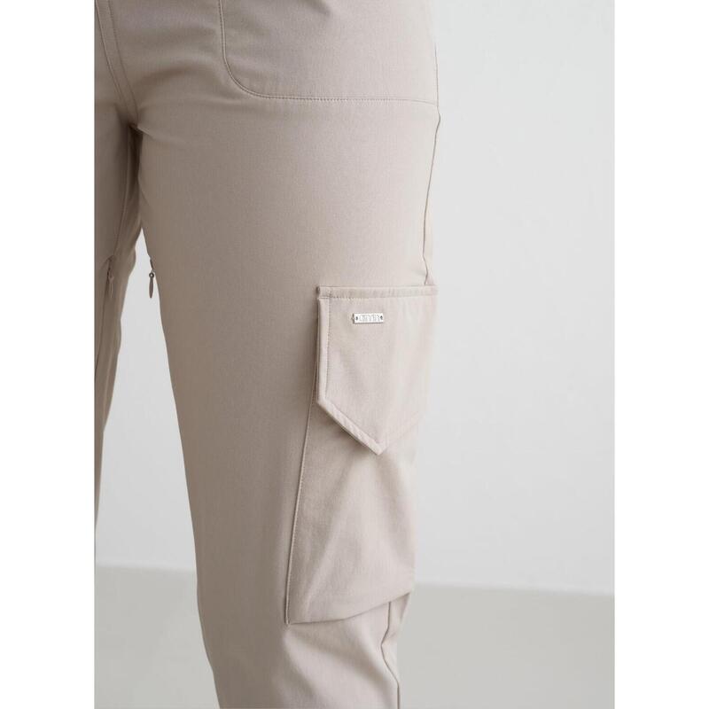Femme Pantalon Cargo Imperméable Beige Foncé