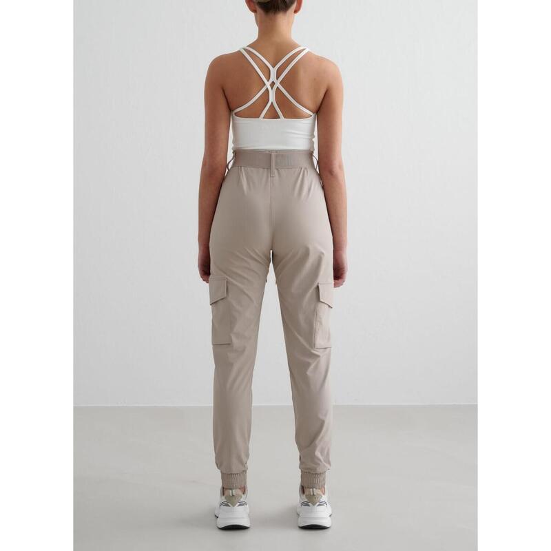 Femme Pantalon Cargo Imperméable Beige Foncé