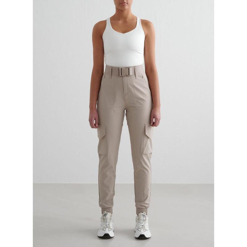 Femme Pantalon Cargo Imperméable Beige Foncé