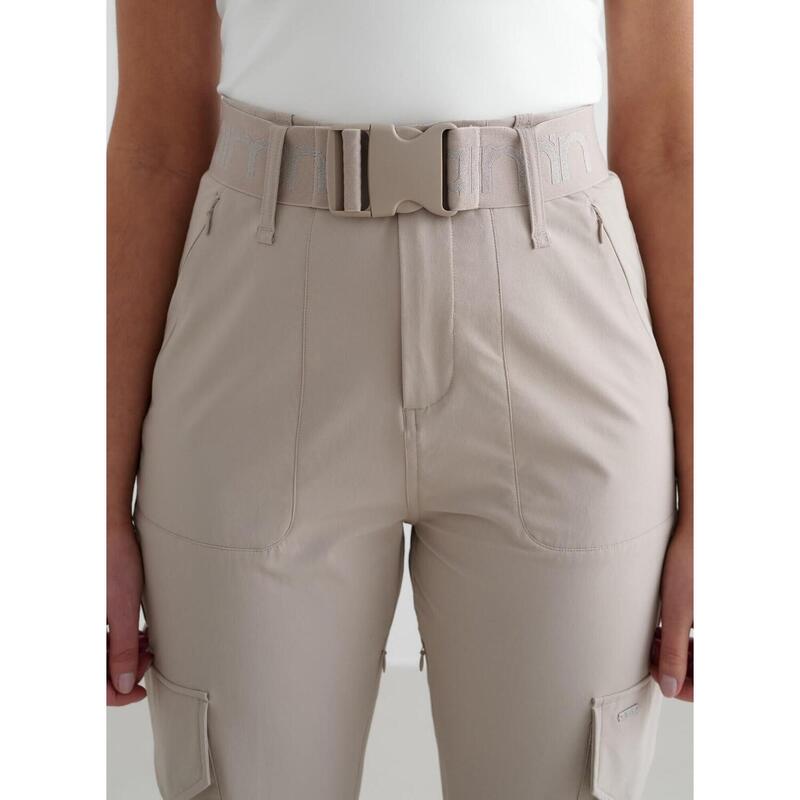 Femme Pantalon Cargo Imperméable Beige Foncé