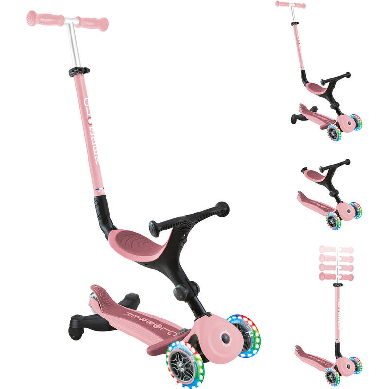 Trottinette évolutive GO-UP ACTIVE LIGHTS 360 - Rose pastel