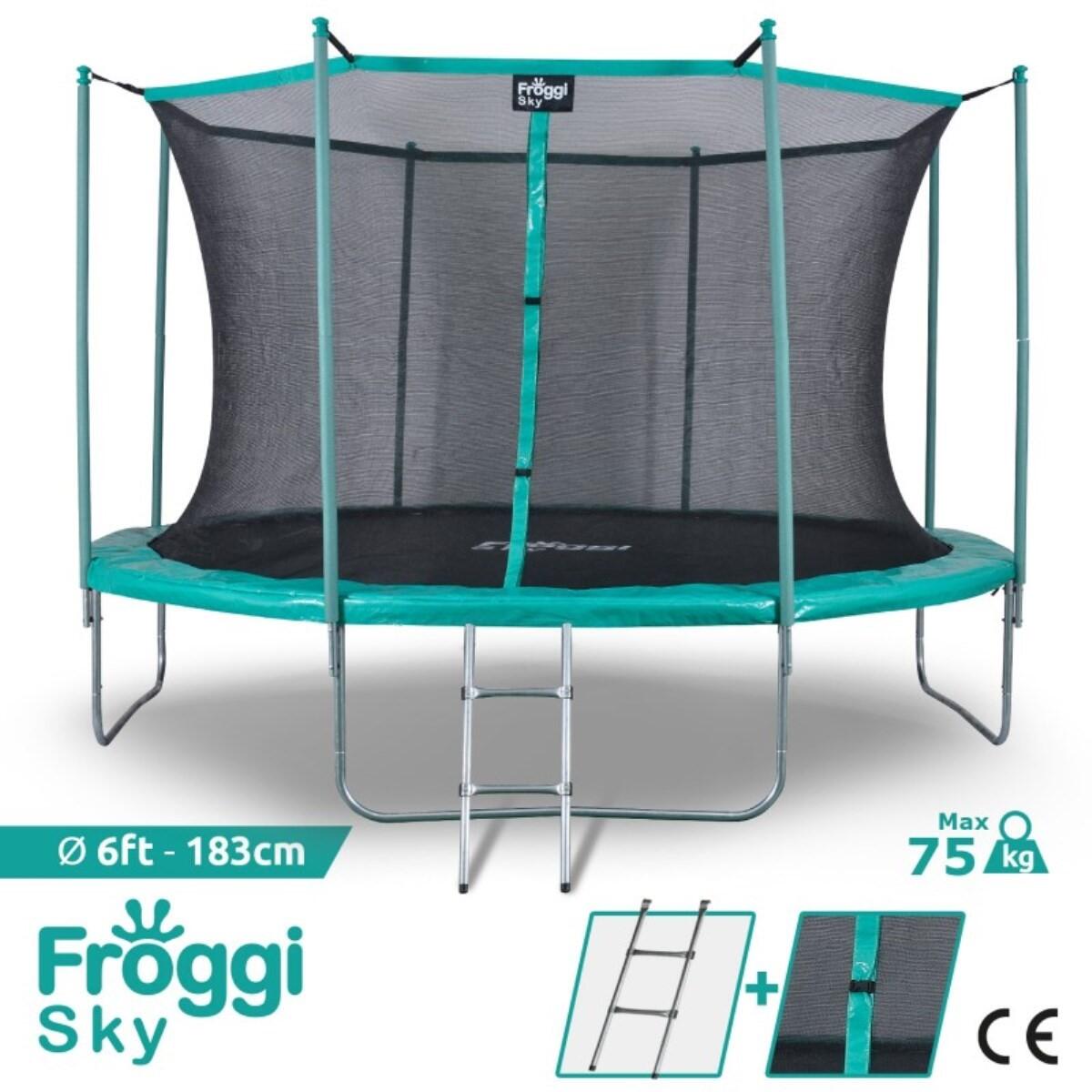 Trampolino bimbi FROGGI SKY 183 cm - 75 kg - Salto 144 cm - 3/5 anni 5/5