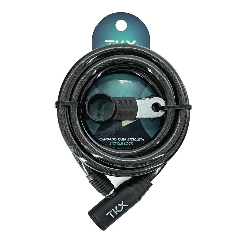 Cadeado de bicicleta espiral TKX 10x1800mm