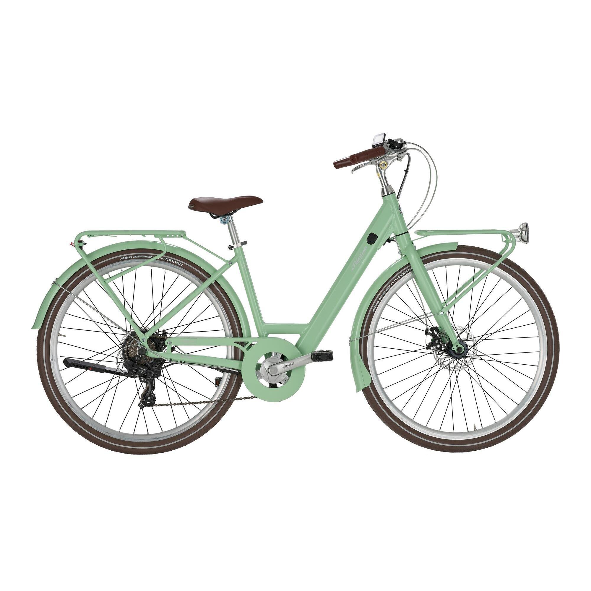 Alpina Bike - Velo Electrique I1 Trk 28 Aris Lady Vert - Vélo Ville - Jaune|vert - Decathlon