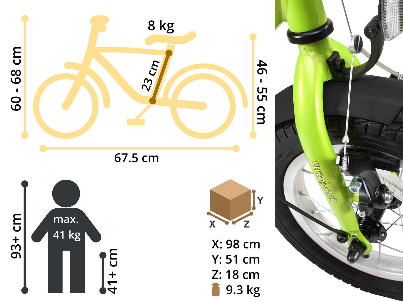 Vélo enfant 12 pouces à partir de 3 - 5 ans, VTC Classic 5/5