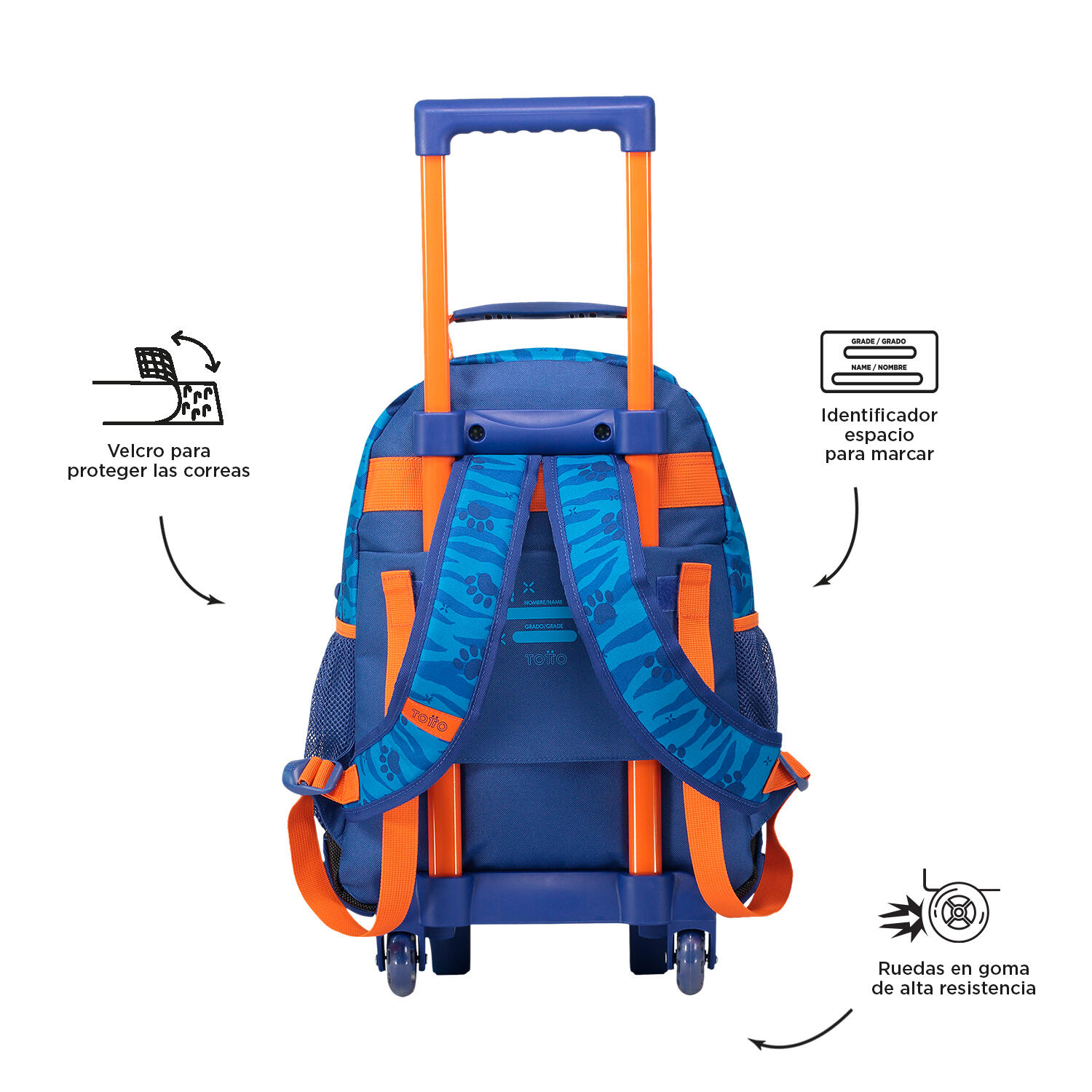 Totto Mochila infantil ruedas Little Avatar S Azul Poliéster 28.5 x 42 x 14.5 c 4/5