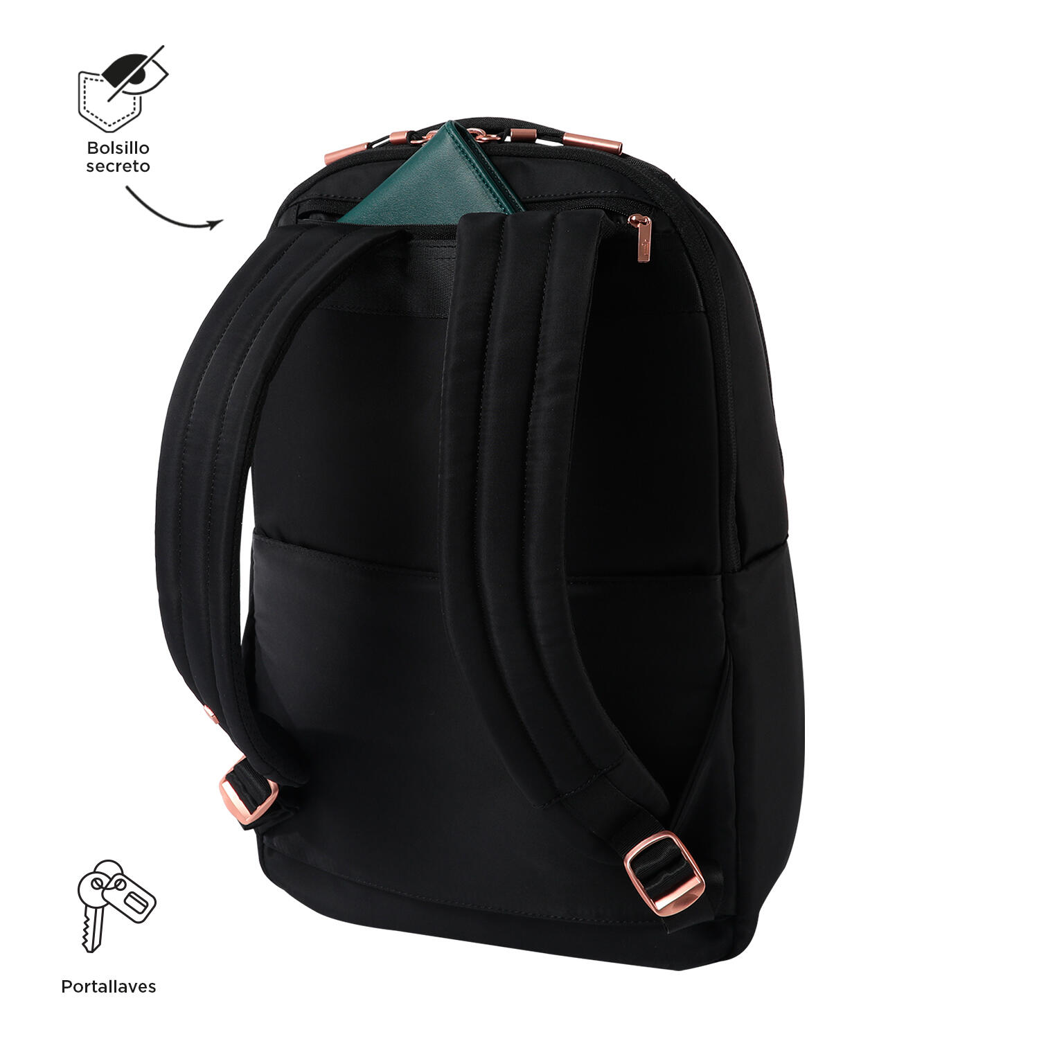 Totto Mochila ejecutiva Roxanne Negro Poliéster 28.5 x 42.5 x 12 cm 5/5