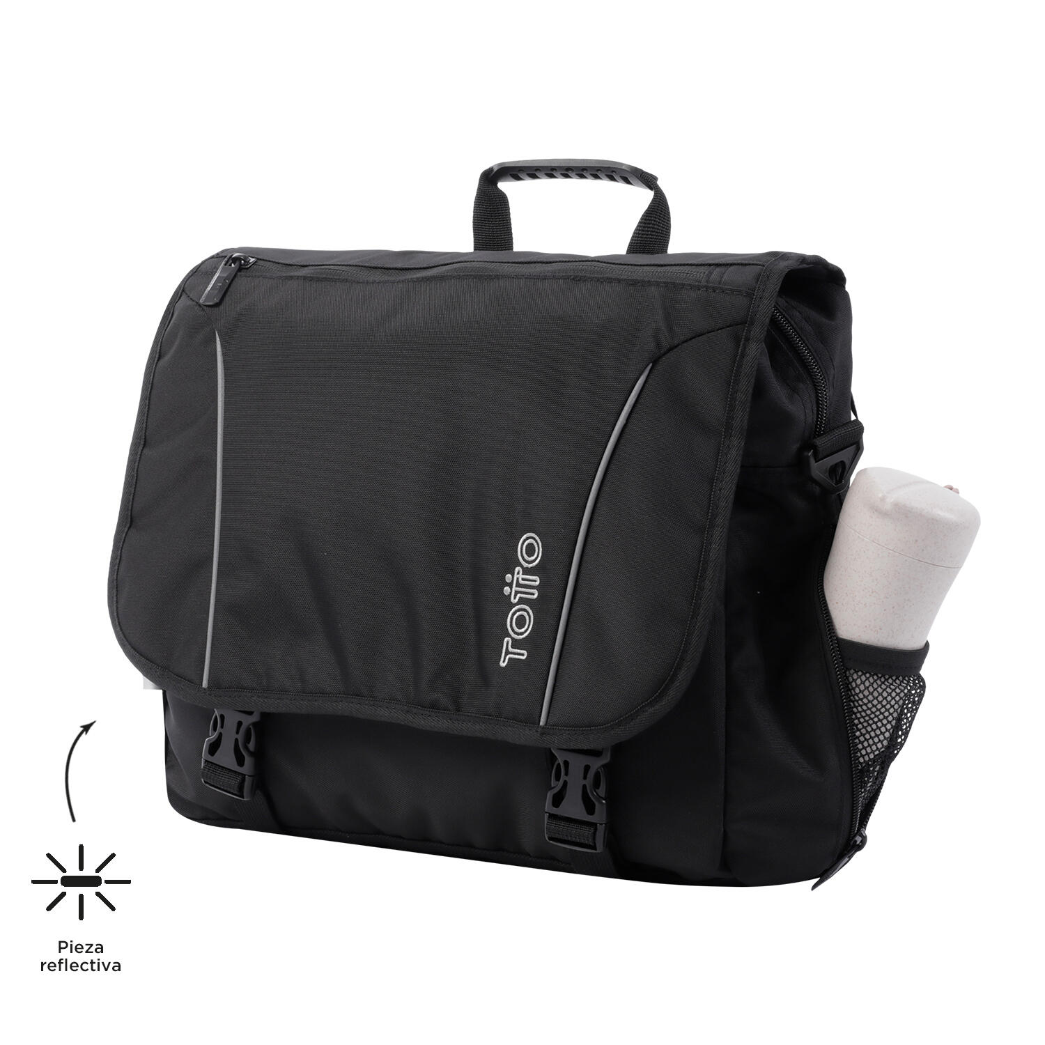 Totto  Bandolera Cromy - Negro y verde Negro 5/5