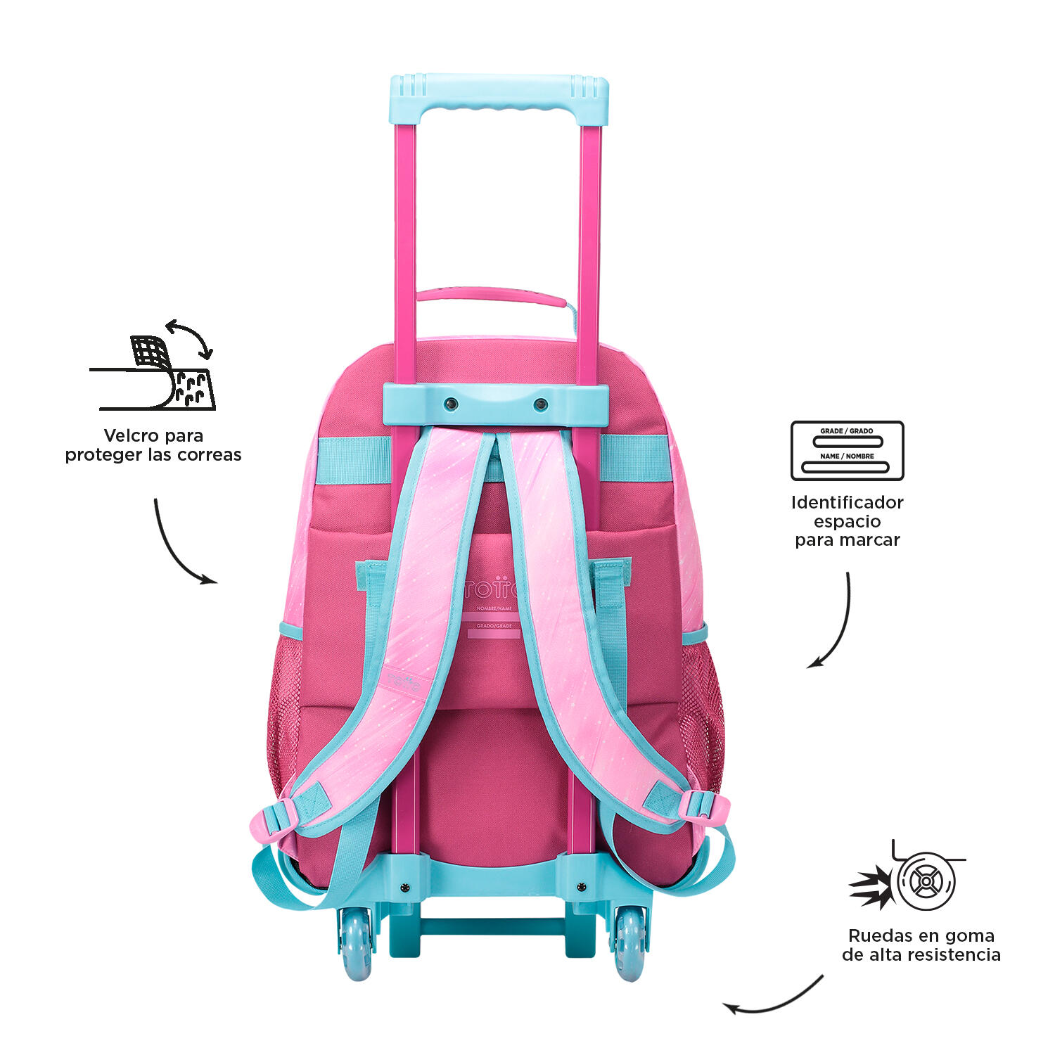 Totto Mochila infantil ruedas  Fantasy Poliéster 34.5 x 47 x 22 cm 4/5