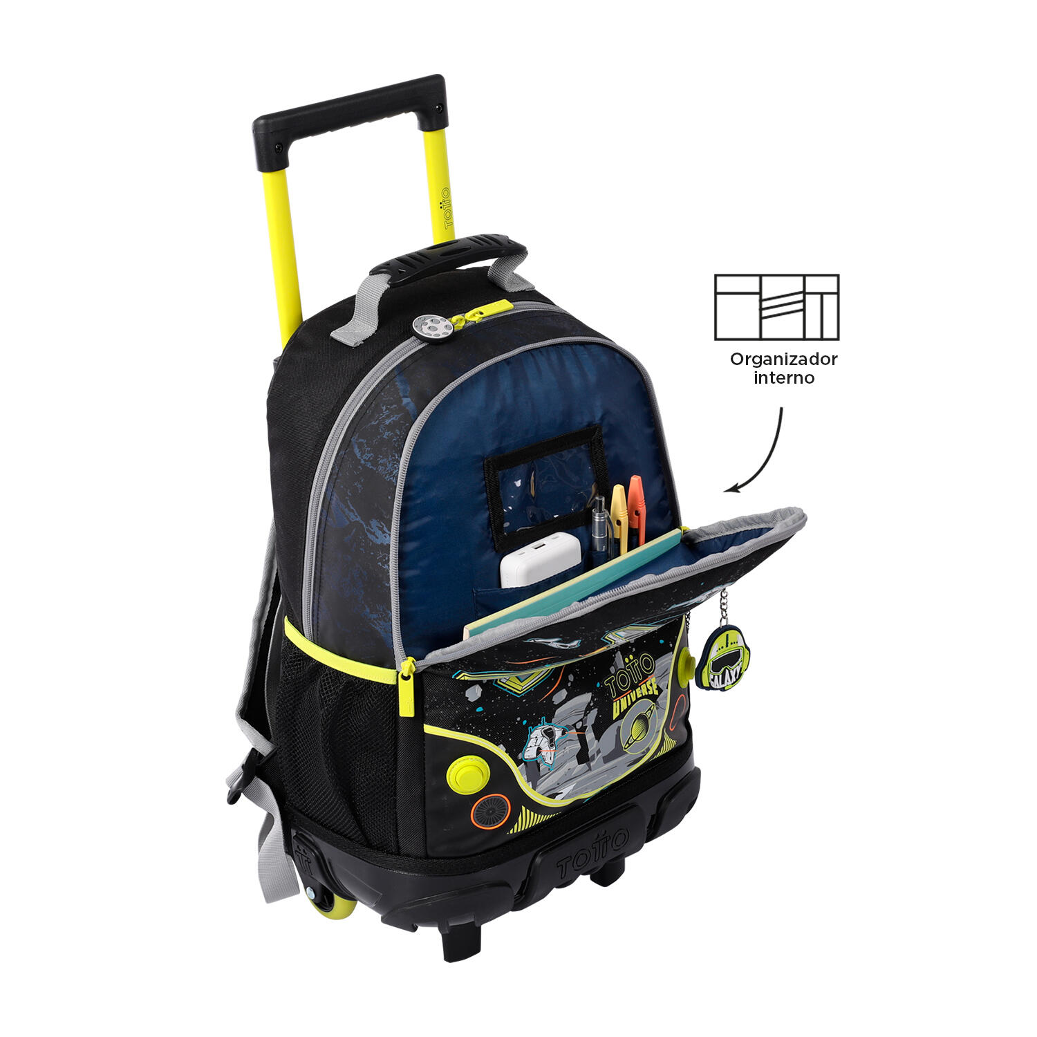Totto Mochila infantil ruedas Spaceship Negro Poliéster 29.5 x 41.5 x 17 cm 5/5