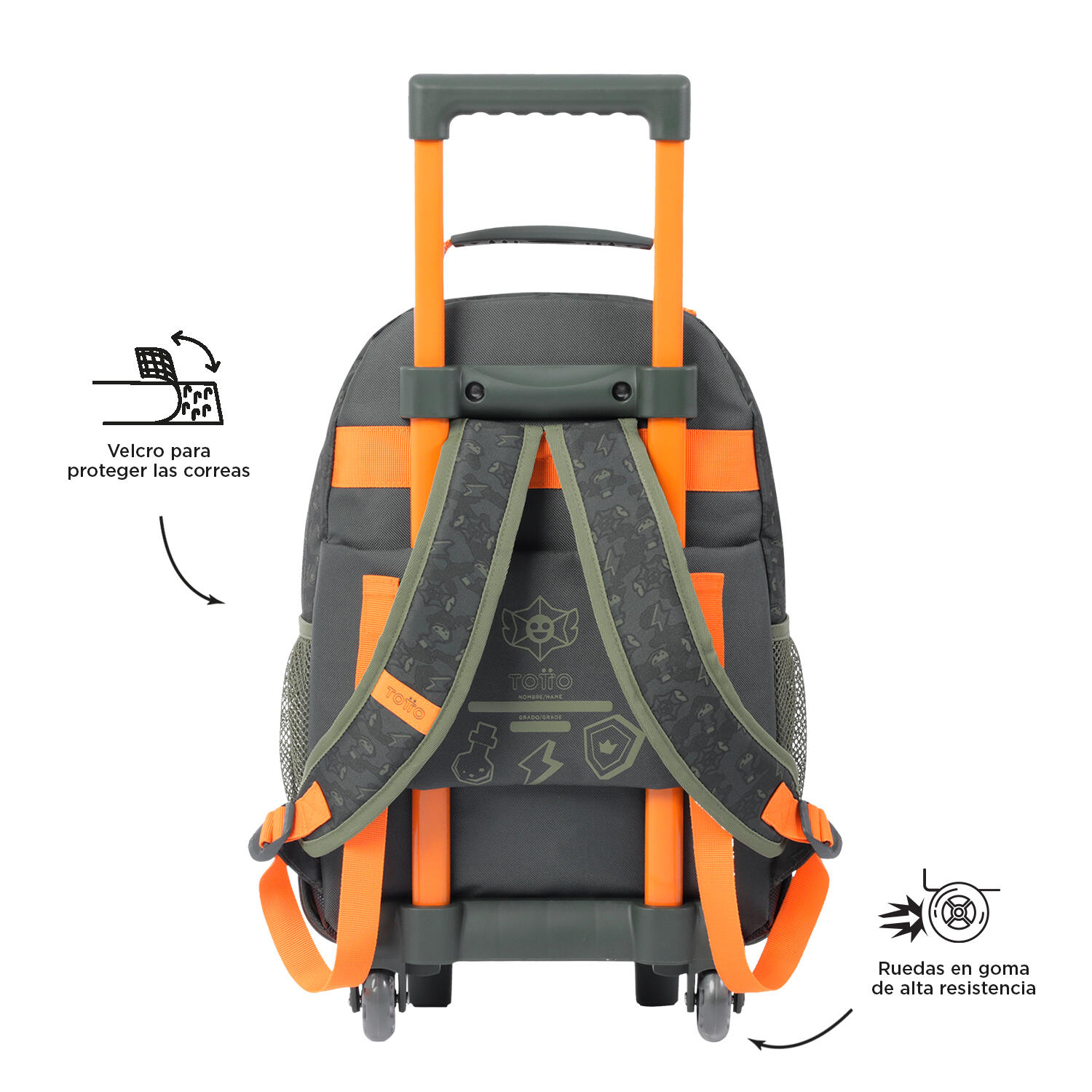 Totto Mochila infantil ruedas Brawlmaster M Amarillo Poliéster 28.5 x 41 x 12.5 4/5