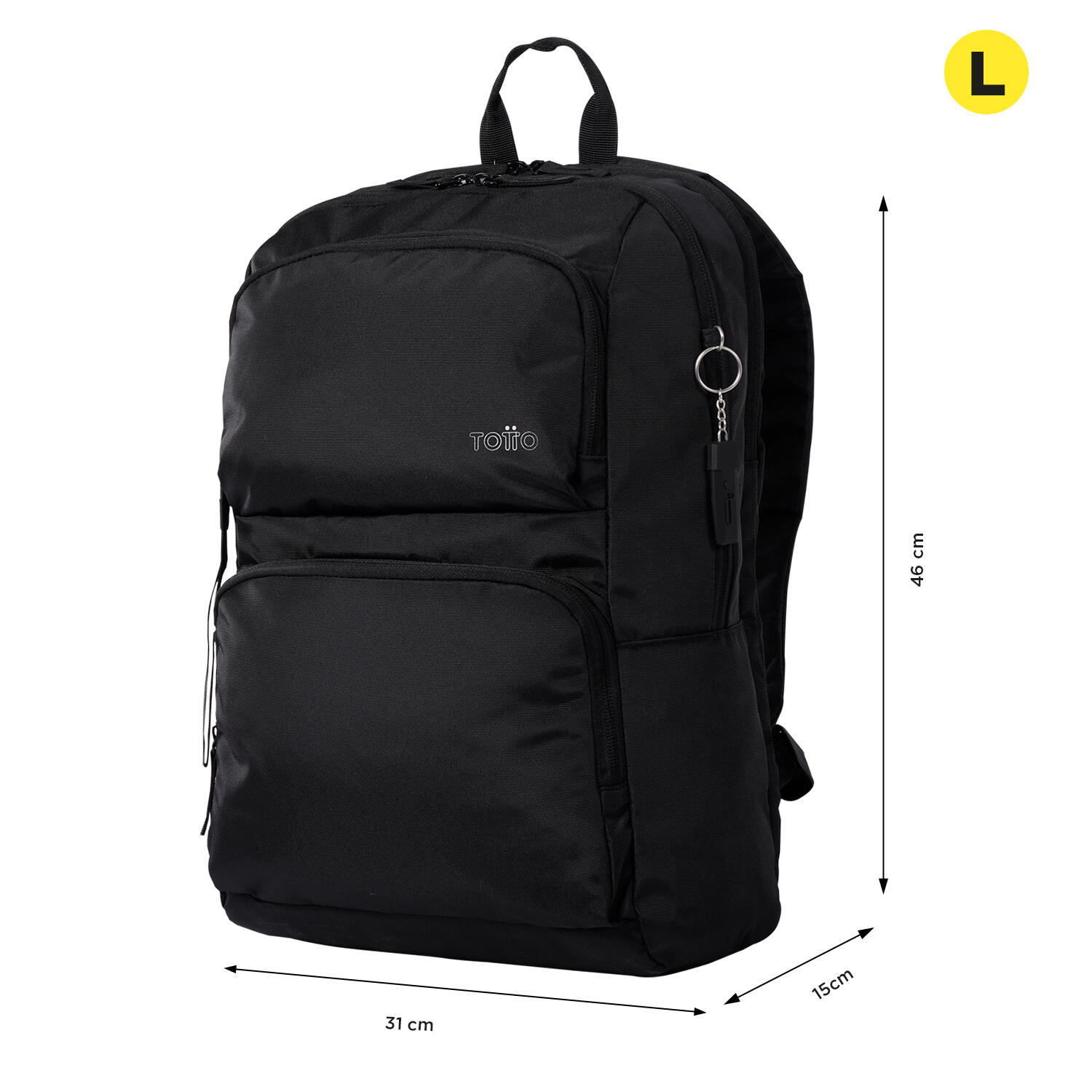 Totto Mochila urbana Cloud Negro Poliéster 31 x 46 x 15 cm 2/5