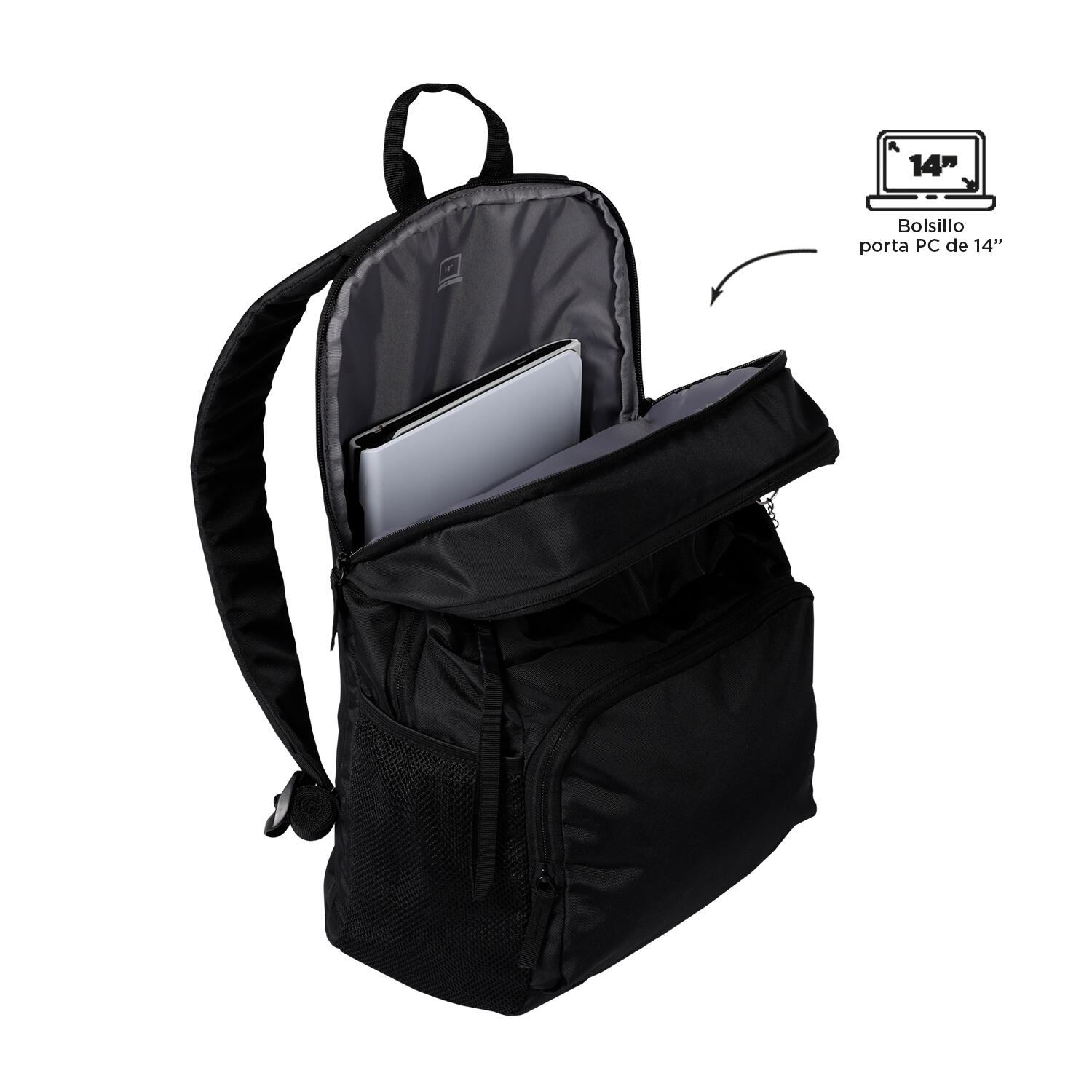 Totto Mochila urbana Cloud Negro Poliéster 31 x 46 x 15 cm 4/5