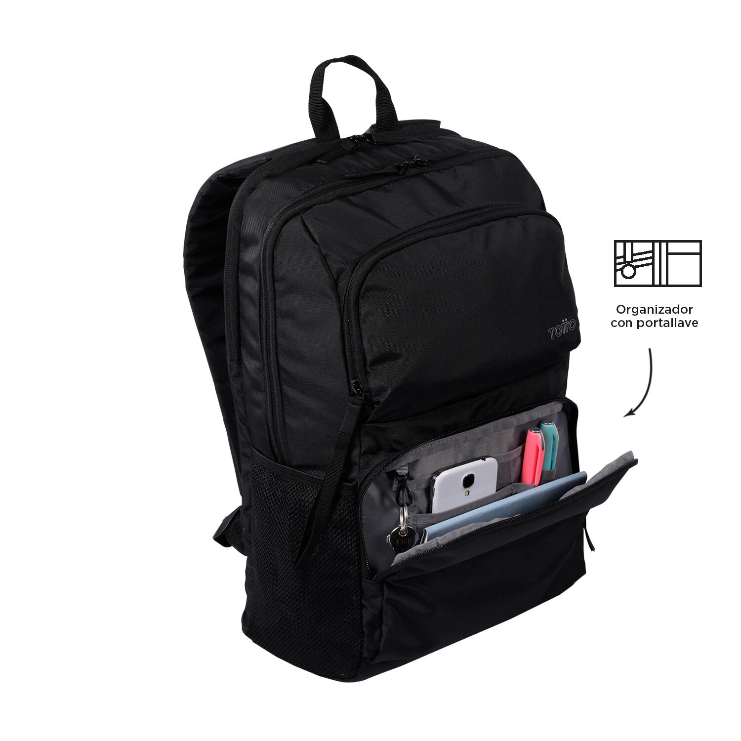 Totto Mochila urbana Cloud Negro Poliéster 31 x 46 x 15 cm 5/5