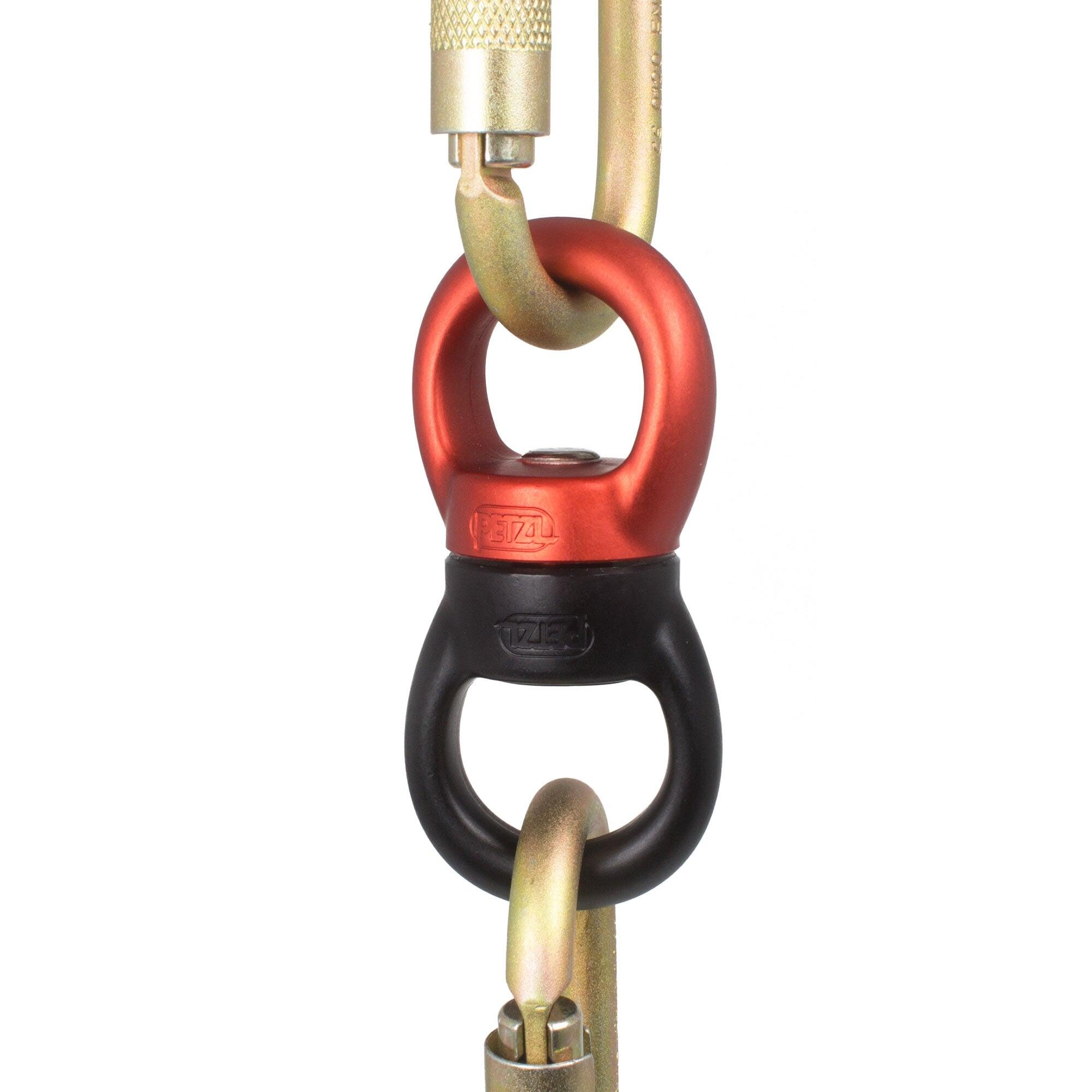 Émerillon Swivel L Petzl anti-vrillage noir/rouge, étanche, 2 p., 3 connecteurs 3/5