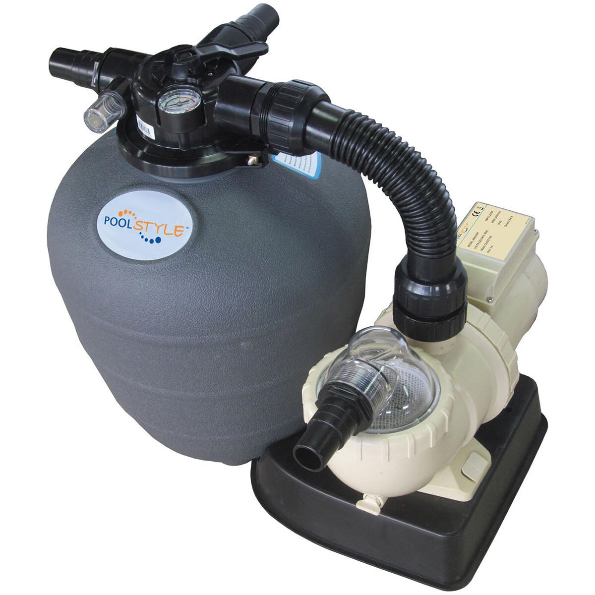 Poolstyle - Groupe De Filtration 8m3/h Avec Pompe Et Filtre À Sable - Pompe Piscine - Bleu|noir - Taille Unique - Decathlon