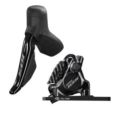 Shimano Scheibenbremse 105 Di2 BR-R7170 VR. 1000mm. sw.. mit Hebel ST-R7170 Di2